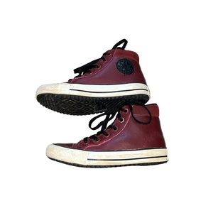 Converse kids high top leather 1 burgundy
